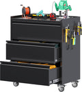 Reemoon 35" H Metal Garage Storage Cabinet with Wheels,Black