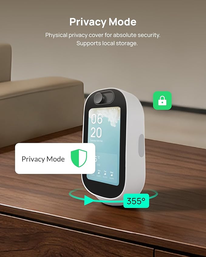 Indoor Security Camera with 4" Screen, 4MP Baby/Elderly Monitor with AI