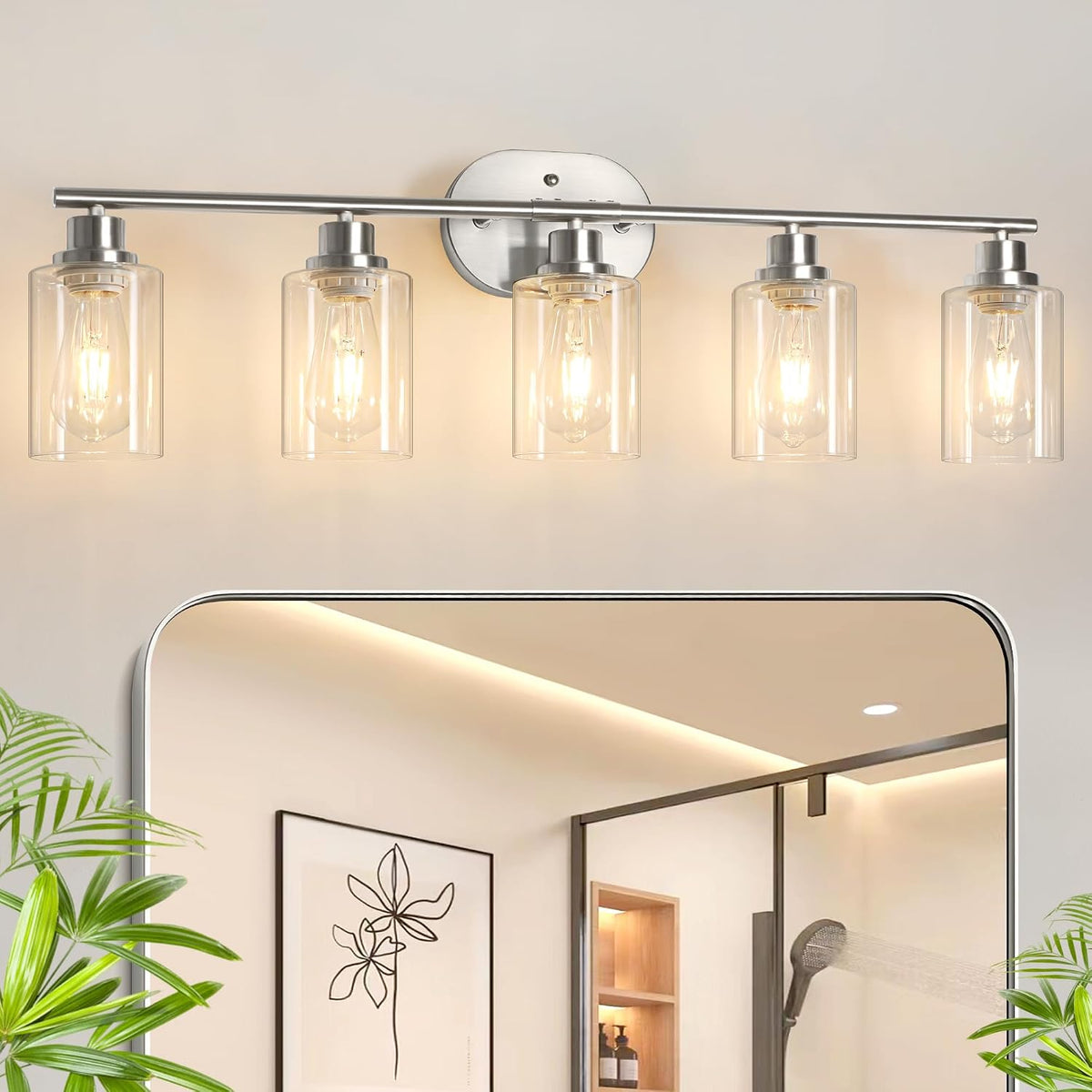 Unicozin Bathroom Light Fixtures, 5 Light Vanity Lights
