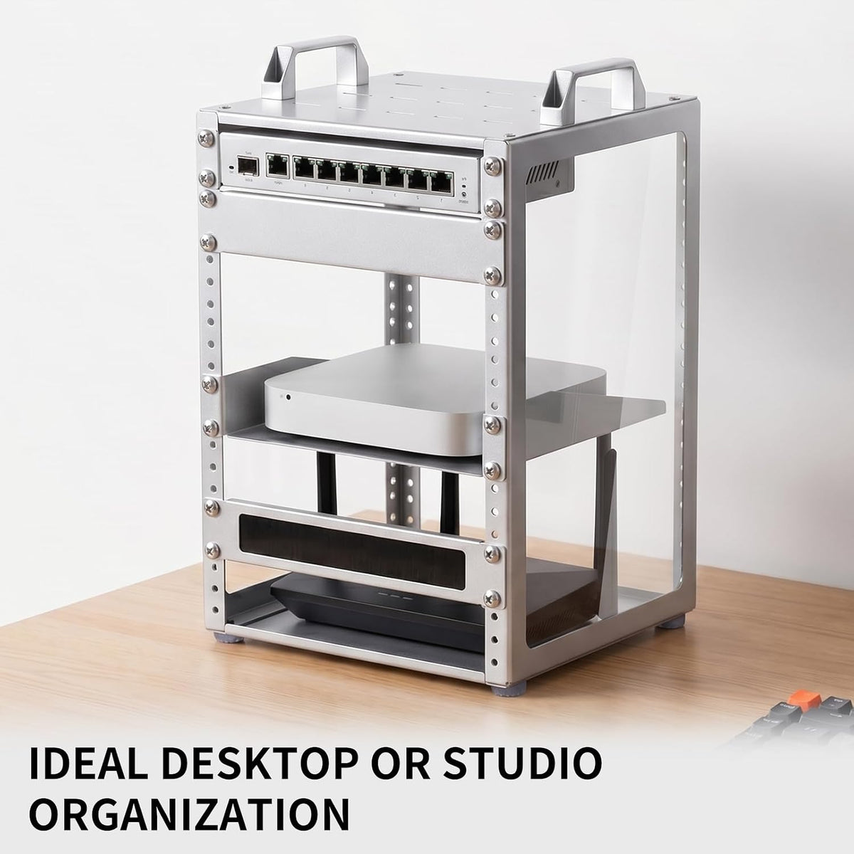 8u 10 inch network rack, 9.45 inch deep, package contents