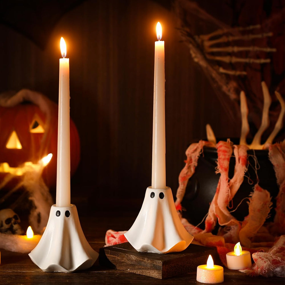 Conelist 2 Pcs Halloween Ghost Candle Holders Ceramic