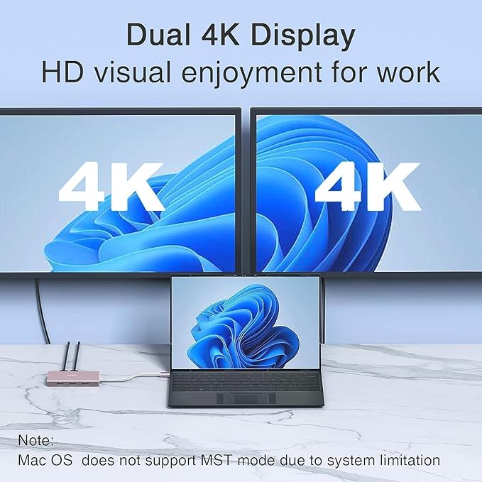 USB C Docking Station Dual Monitor Adapter