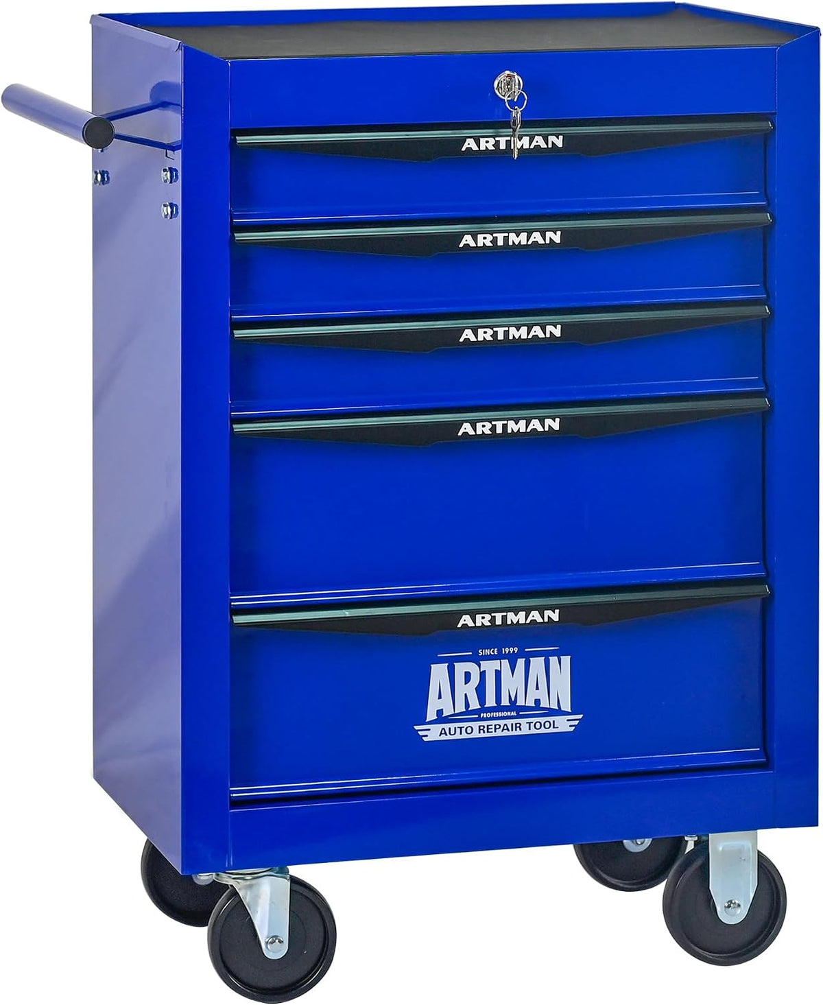 RYH 5 Drawers Rolling Tool Chest 13"D x 20.9"W x 30.5"H (Blue, 5 Drawers)