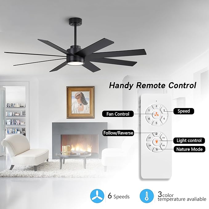 WINGBO 72" Large DC Ceiling Fans