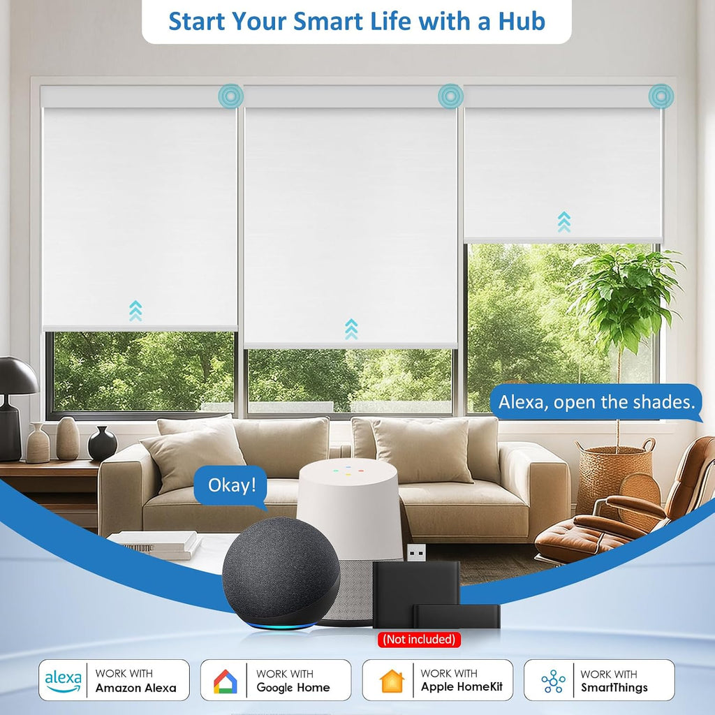 mansnix smart motorized blinds, front angle view