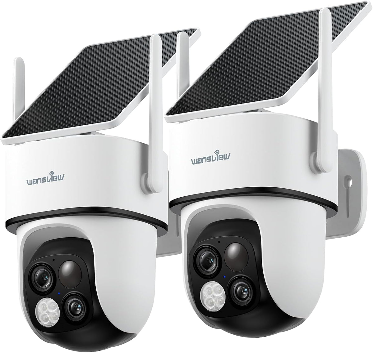 wansview Security Cameras Wireless Outdoor, Dual Lens PTZ, 2.4G, B7 2Pack