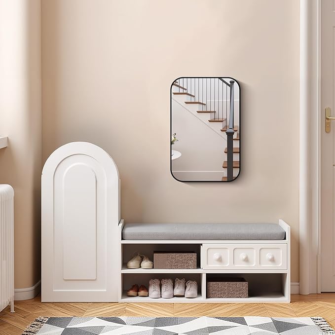 FORBATH Black Bathroom Mirror for Over Sink, Wall Mirror 16x24 Inch