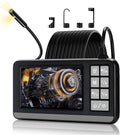 Dual Lens Endoscope Camera with Light, 1920P HD Borescope with 4.3" IPS Screen, IP67 Waterproof Inspection Camera with 8 Adjustable LEDs, 16.5ft Semi-Rigid Cable, 32GB Card-Black
