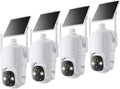 Dzees Solar Security Cameras Wireless Outdoor, 2K Battery Powered Security (4 Pack)