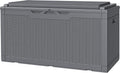JUMMICO 100 Gallon with Cushion Deck Box, Waterproof Outdoor Storage Box
