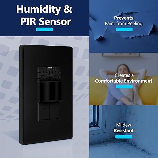 LIDER Humidity Sensor Switch and Motion Sensor Light Switch, PIR Sensor