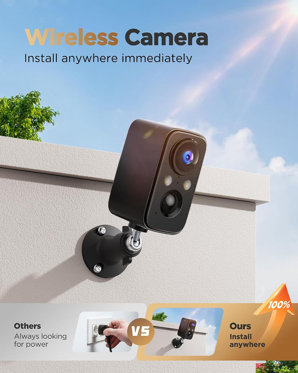 becamso security cameras wireless outdoor battery: 2k wifi shown in use