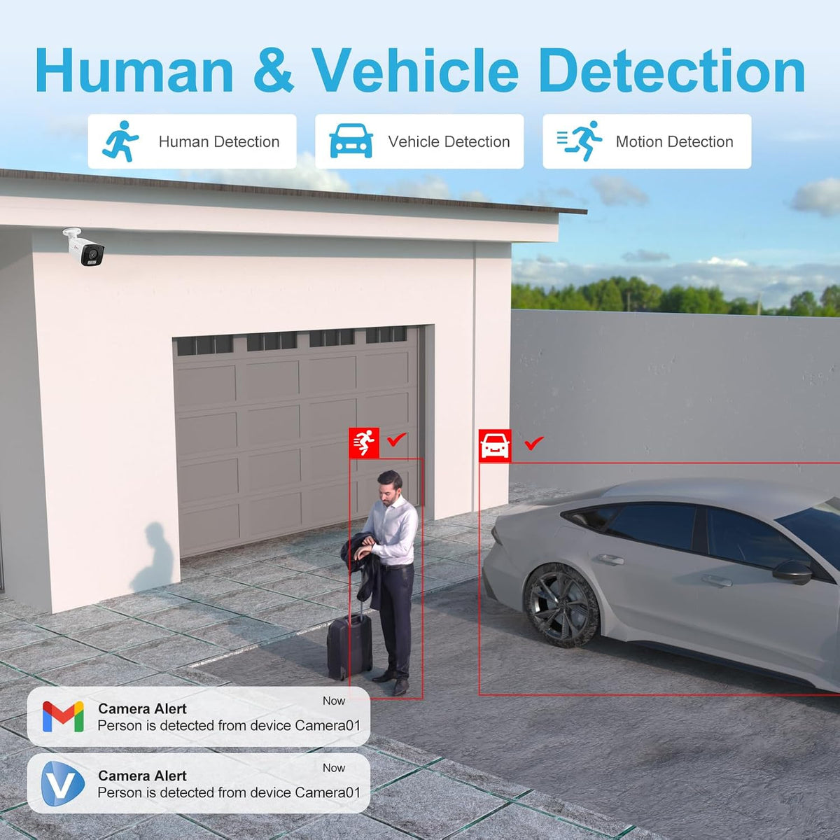 anpviz 4k poe ip bullet camera with smart shown in use