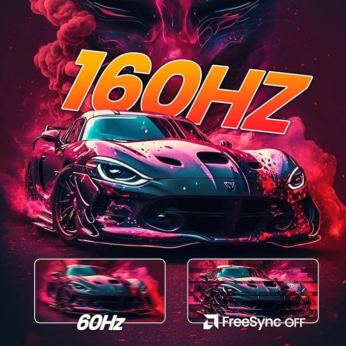 CRUA 32" Curved Gaming Monitor, 144Hz/160Hz 4K UHD 1500R VA Screen, Supports