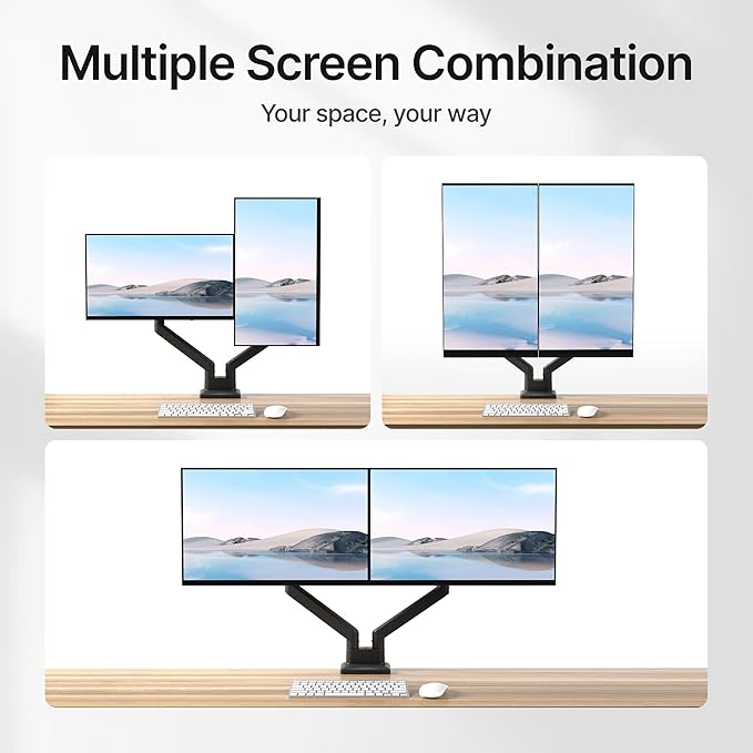monTEK Dual Monitor Mount Monitor Arms