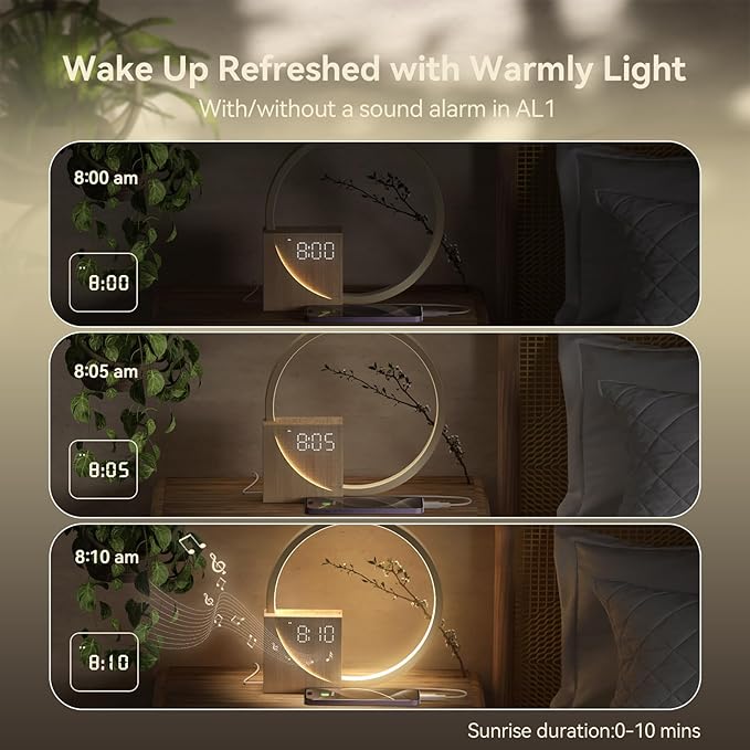 Vivilumens Sunrise Alarm Clock for Heavy Sleepers Adults, Wake-up Light