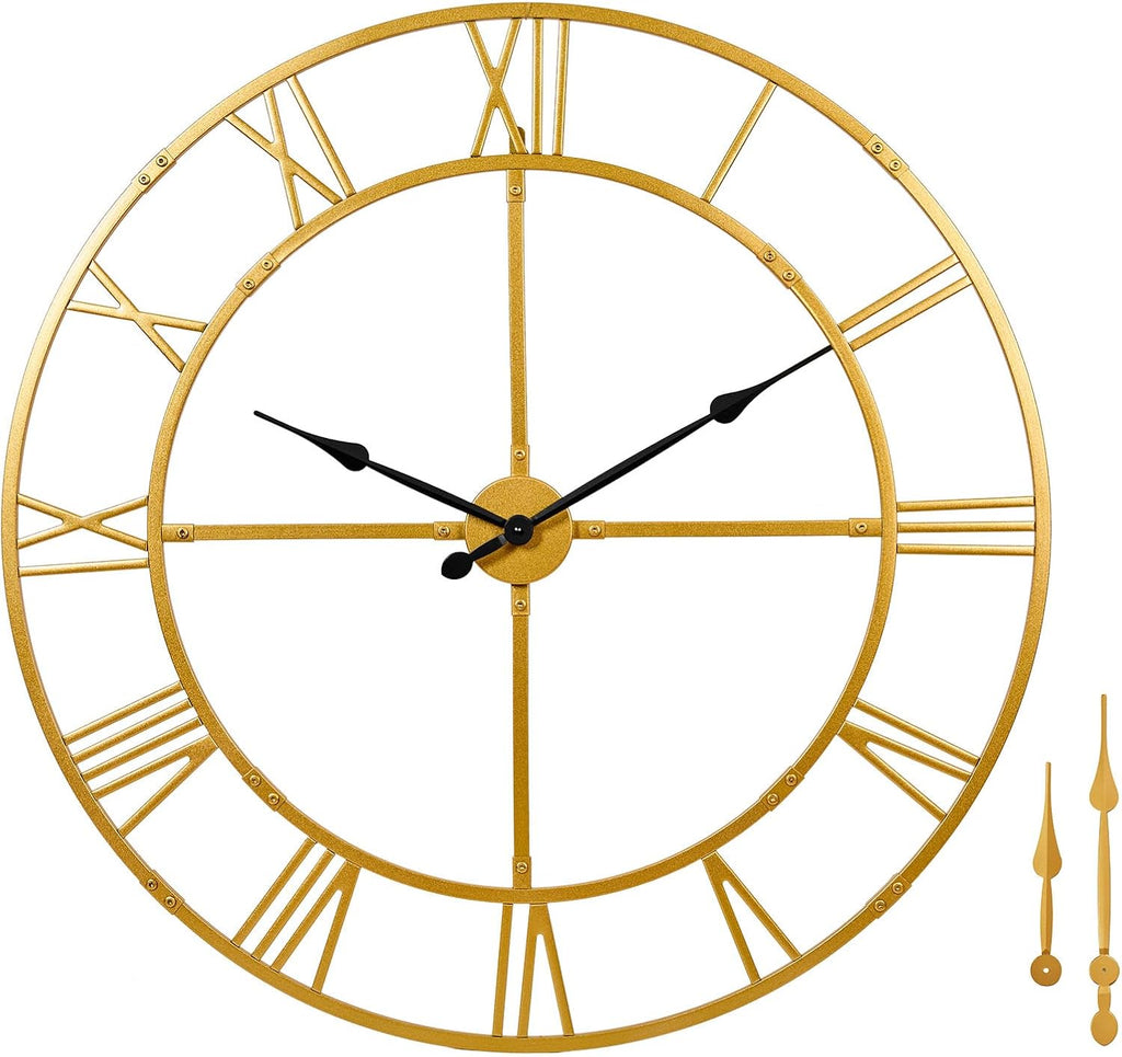 Ohweog Large Wall Clock for Living Room Decor – 40 Inch Silent Non-Ticking