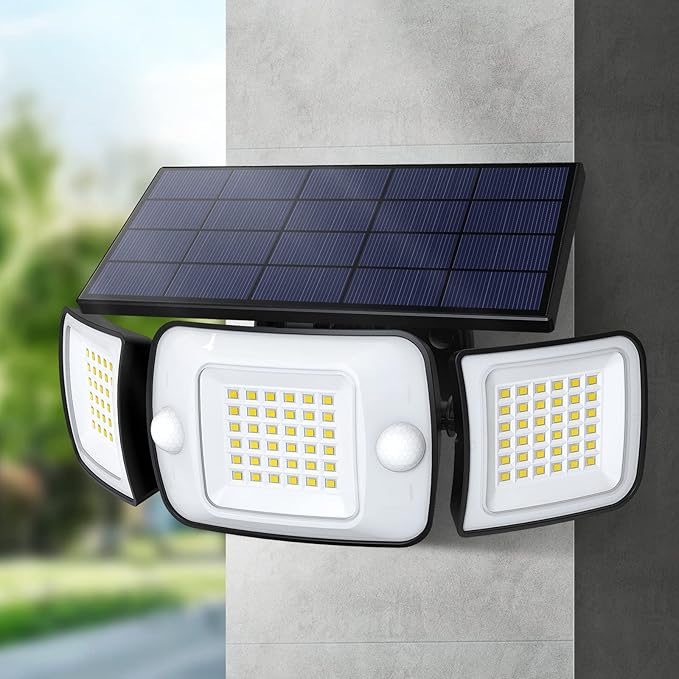 intelamp Solar Outdoor Lights, 6000mAh Motion Sensor