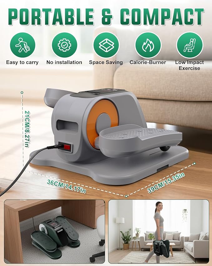 VIVURN® 019 Under Desk Elliptical 12 Adjustable Speeds Motorized Leg Exerciser