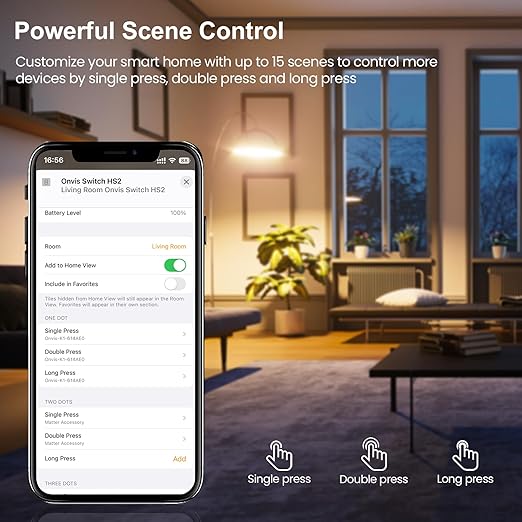 Onvis Smart Button, 5-Keys Smart Switch, Scene Controller, Compatible