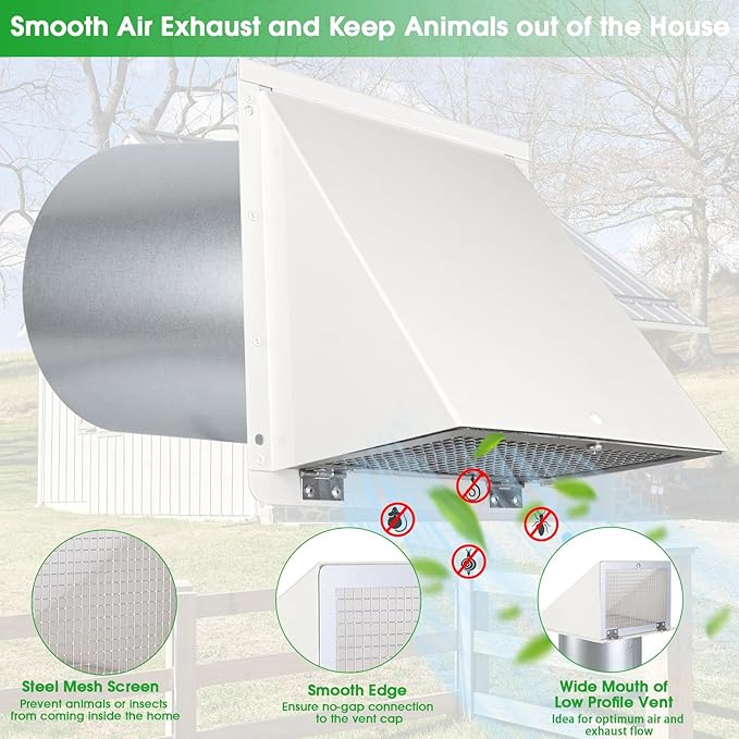 4 Inch Dryer Vent Cover Outside, Dryer Vent Cover Outdoor Exterior Vent Cover