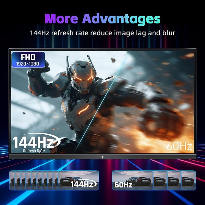 KTC 24 Inch Computer Monitor, FHD 144Hz Office Gaming Monitor, Adaptive-Sync