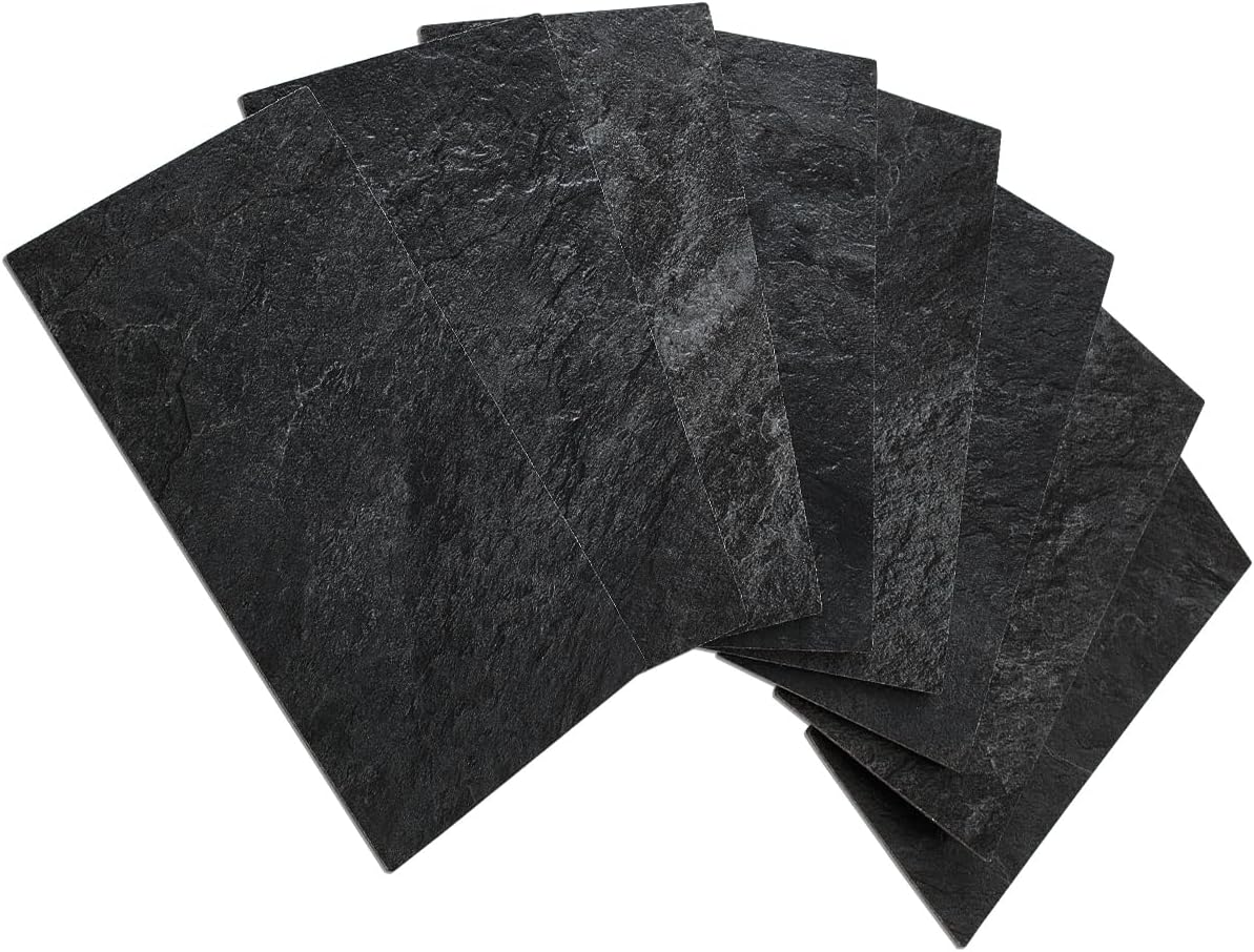 AULIGET 200 Pieces Black Slate Peel and Stick Backsplash Wall Tiles, Laundry