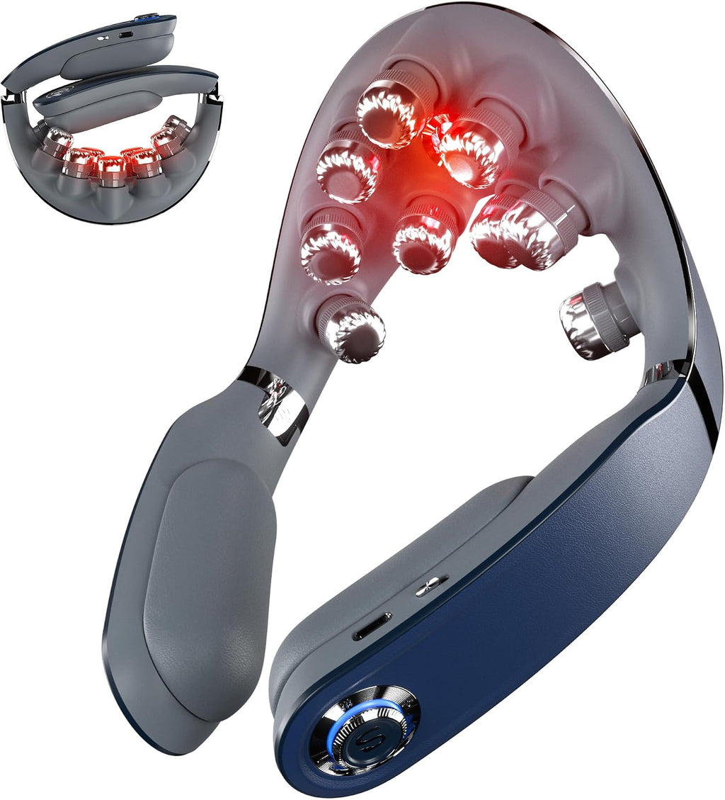 SKG Foldable Neck Massager for Pain Relief Deep Tissue Vibration Cordless