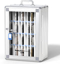 Glosen 36 Slots Cell Phone Storage Locker for Classroom, Portable Phone Locker with Key Lock & Handle, Wall Mounted Phone Lock Box for Office & School, Fits Most Smartphones (Silver)