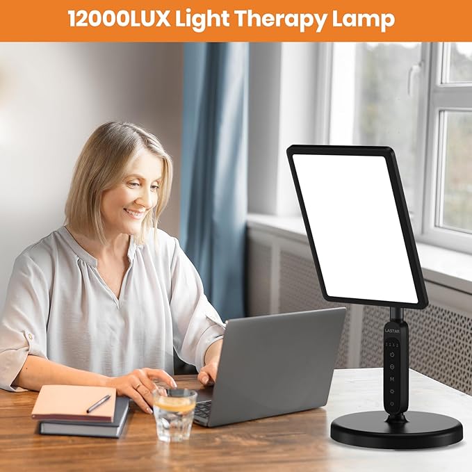 LASTAR Light Therapy Lamp, 12000LUX Therapy Light UV-Free &Full Spectrum Sun