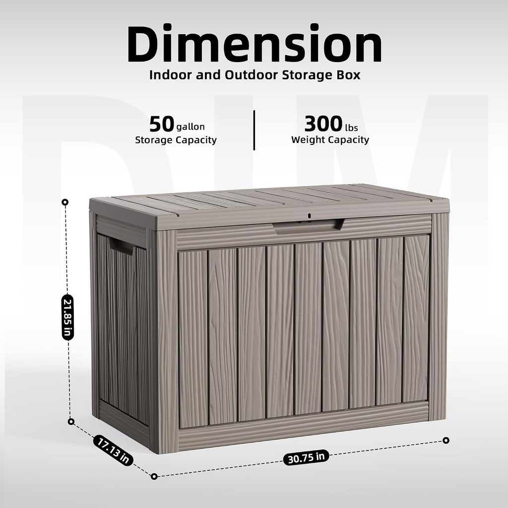 resin deck box outdoor storage box waterproof for, close-up detail