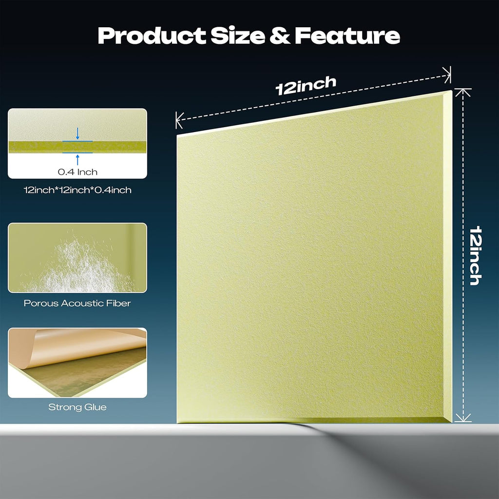 sonicism 22 pack acoustic wall panels, side view