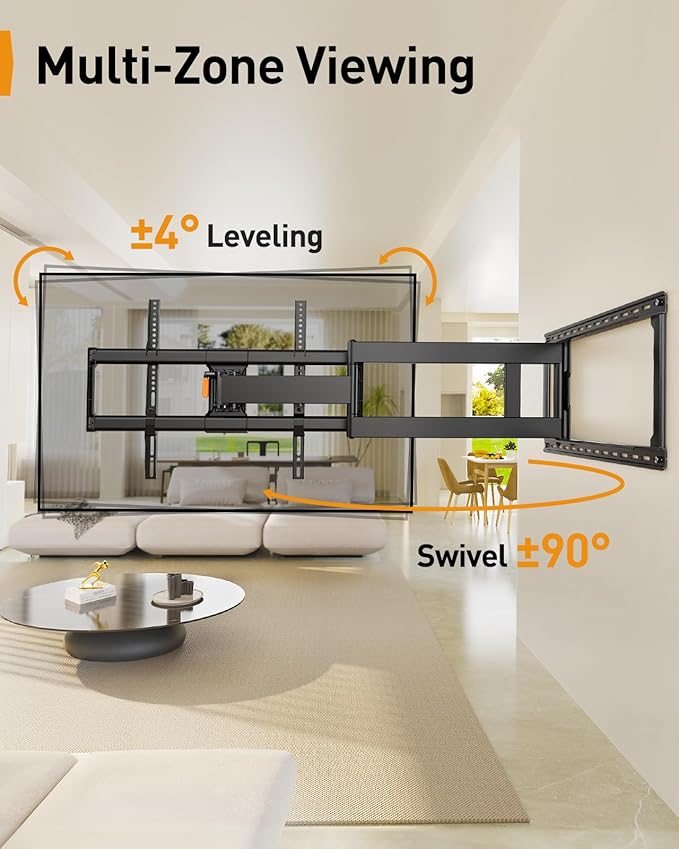Perlegear Long Arm Full Motion TV Wall Mount