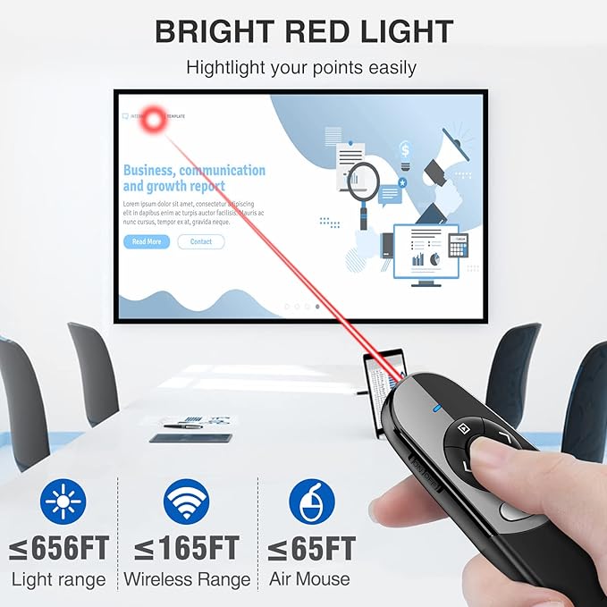 DINOSTRIKE 2 in 1 Type C and USB Presentation Clicker