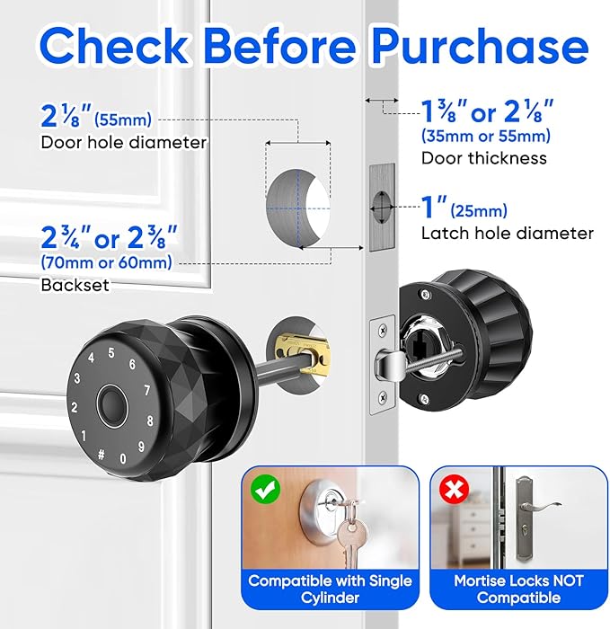Smart Door Knob Fingerprint Door Lock