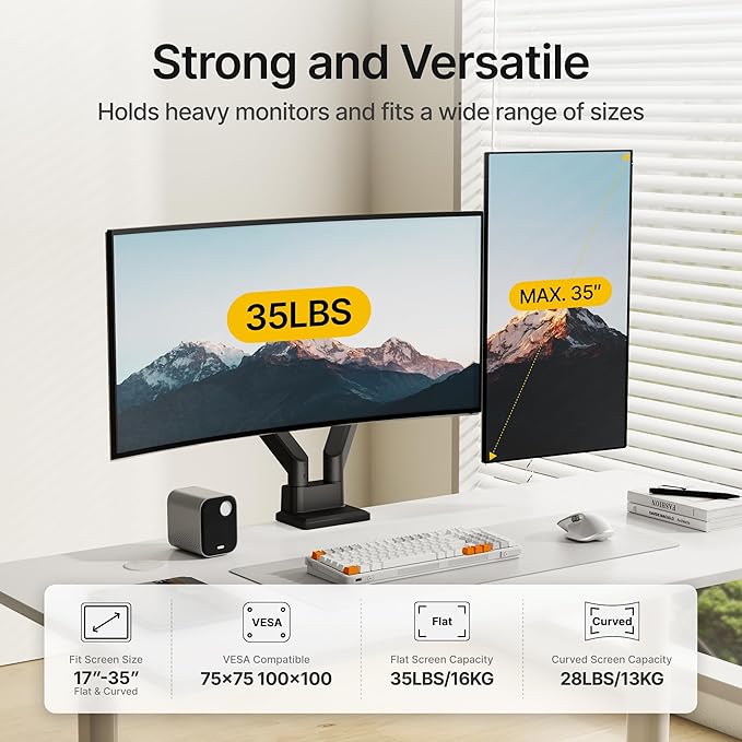 monTEK Dual Monitor Mount Monitor Arms