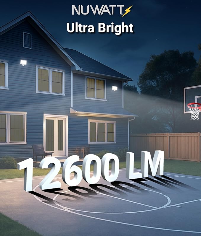NUWATT 90W LED Flood Light, 3CCT 3000K/4000K/5000K Selectable, IP65 Waterproof