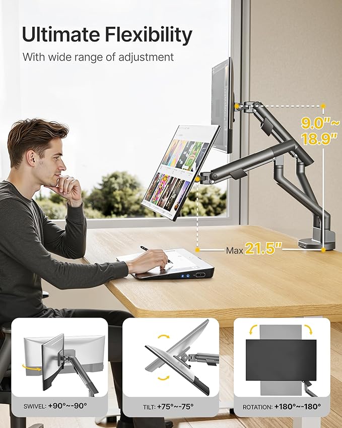 monTEK Dual Monitor Stand Mount