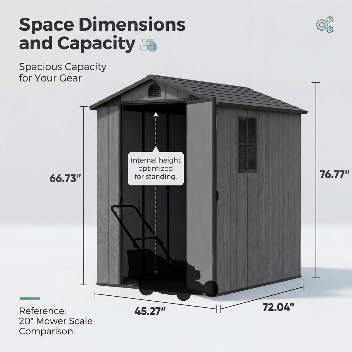 devoko 4×6 ft resin storage sheds with floor shown in use