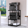 Arbuxzuy Printer Stand with Storage Shelf, 3 Tier Printer Cart with Wheels