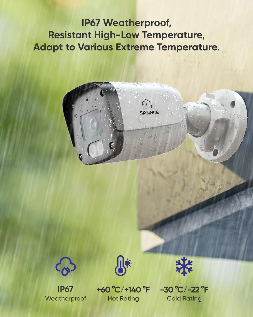 sannce 5mp poe security camera system, nvr with, front angle view