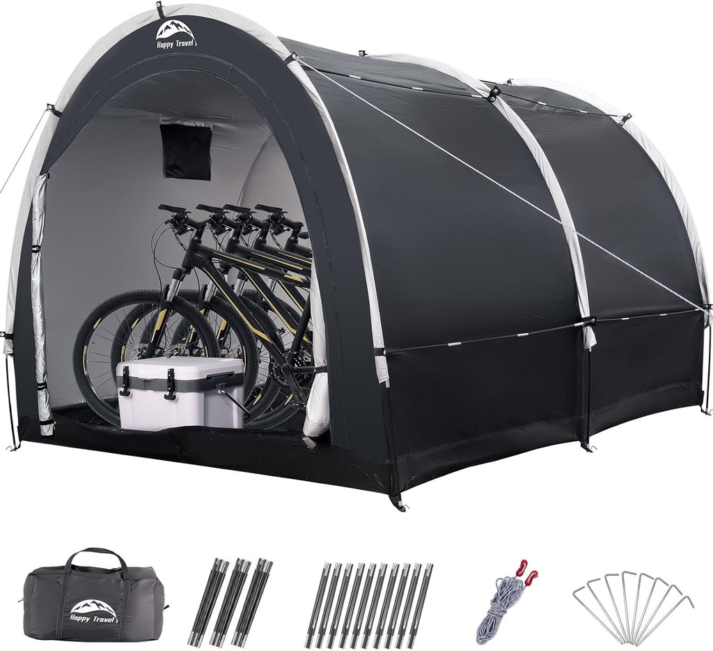 Happy Travel Outdoor Waterproof Bike Storage Tent Shed for 2/3/4/6/8 Bikes