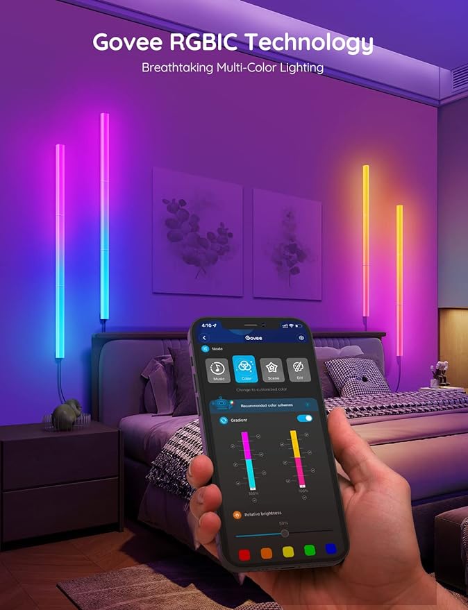 Govee Glide Wall Lights, RGBIC LED Light, Smart Gaming Light Compatible