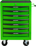 Heavy Duty 7-Drawer Rolling Tool Chest, Key Lock Tool Storage Cabinet with Lockable Casters & Drawer Liners, Mobile Tool Organizer Cart for Garage Workshop Warehouse Repair Shop (Green)