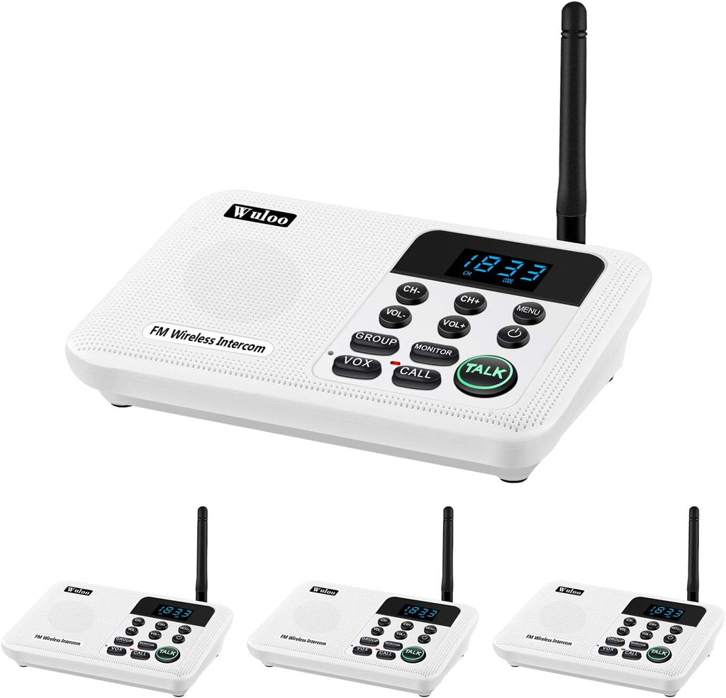 Wuloo Intercoms Wireless for Home 1 Mile Range 22 Channel 100 Digital Code