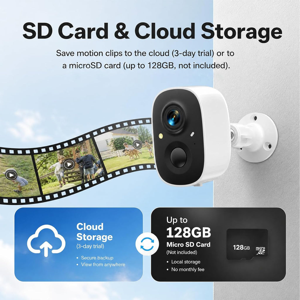 2k security cameras wireless outdoor,wifi cameras for home, close-up detail