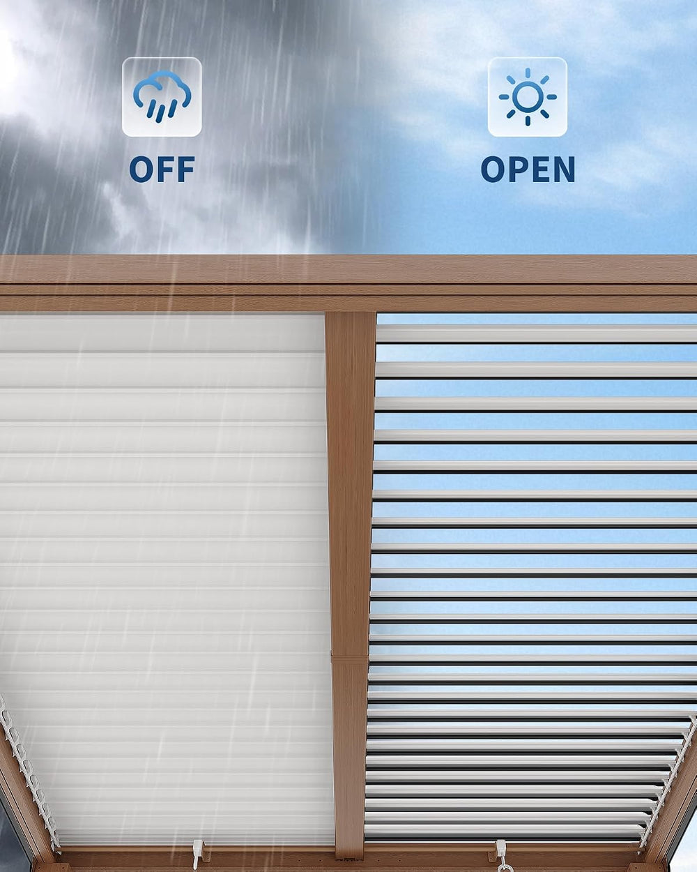 GarveeLife Louvered Pergola 10 ft x10', Outdoor Pergola with Adjustable L...