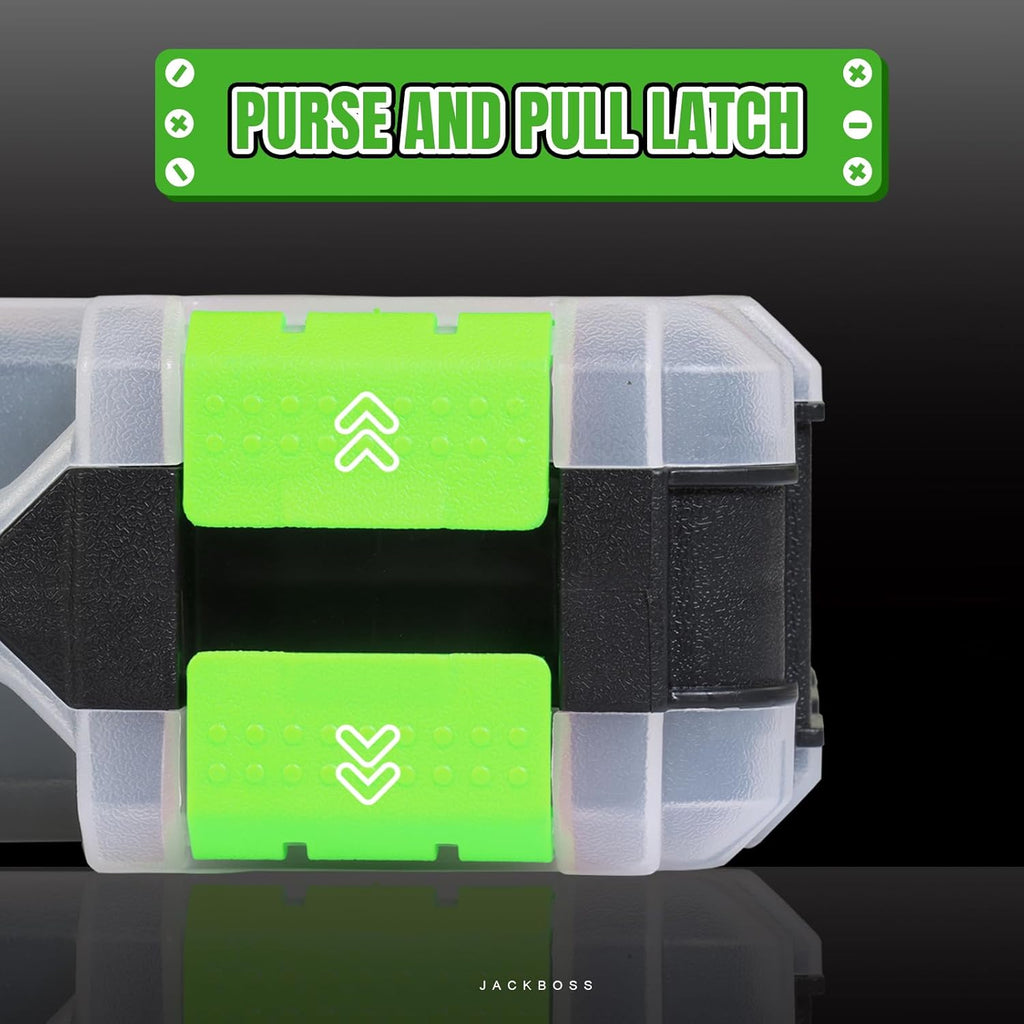 jack boss tool box with transparent lid, double, side view