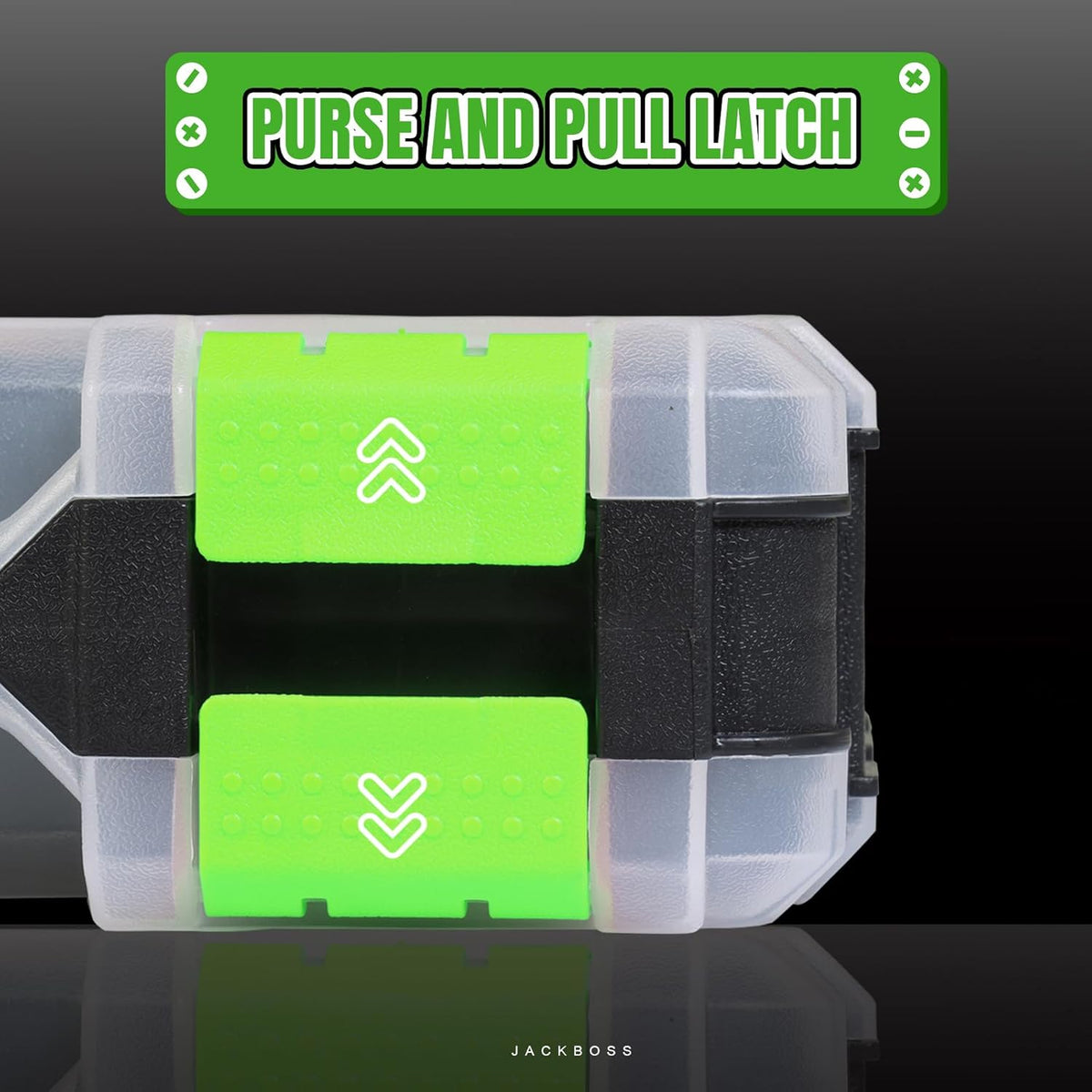 jack boss tool box with transparent lid, double, side view
