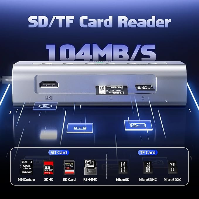 intpw P9 PRO USB C Hub 10Gbps, 9-in-1 USB C Docking Station